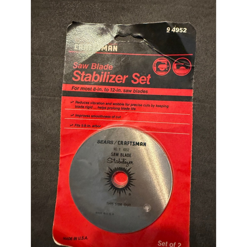 Sears Craftsman SawBlade Stabilizer Set 9 4952 Vintage 4 Inch 5/8 Arbor Made USA